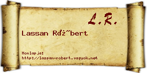 Lassan Róbert névjegykártya